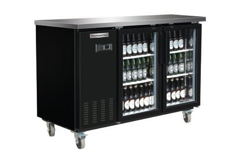 American Chef 59" 2 Door Glass Back Bar Refrigerator BB2-59G