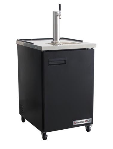 American Chef 30" Single Door Beer Dispenser Refrigerator With Single Tab Tower BBDD1-30B