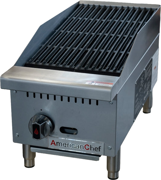 American Chef ACCB-12 - 12" Commercial Countertop Radiant Natural Gas Charbroiler