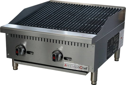 American Chef ACCB-24 - 24" Commercial Countertop Radiant Natural Gas Charbroiler