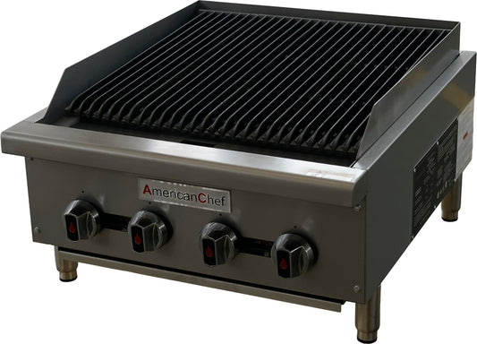 American Chef ACCB-24H - 24" Heavy-Duty Commercial Countertop Radiant Natural Gas Charbroiler