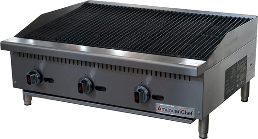 American Chef ACCB-36 - 36" Commercial Countertop Radiant Natural Gas Charbroiler
