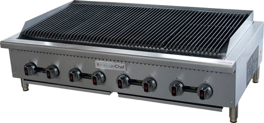 American Chef ACCB-48H - 48" Heavy-Duty Commercial Countertop Radiant Natural Gas Charbroiler