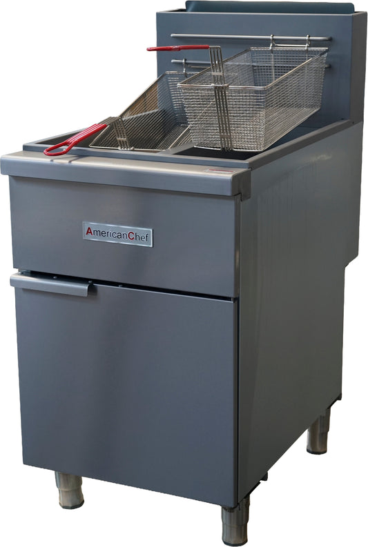 American Chef ACDF-4DLP - 4-Chamber Commercial Propane Deep Fryer with Dual Tanks