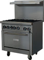 American Chef ACGR36C-6B - 36" Commercial 6-Burner Natural Gas Range with Convection Oven
