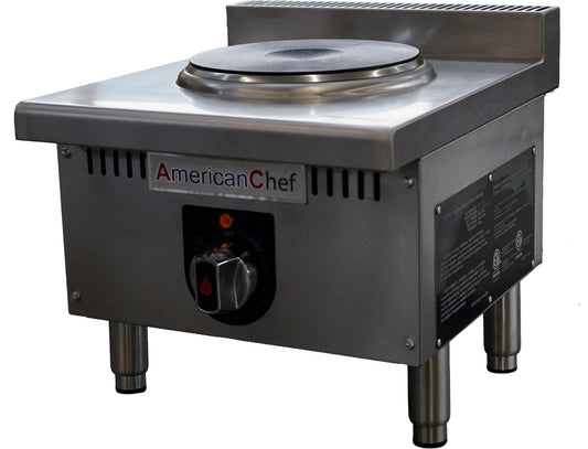 American Chef ACHT-15E - 15" Commercial Countertop 1-Burner Electric Hot Plate - 208V