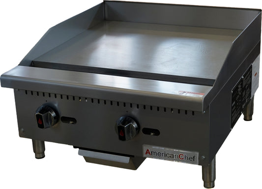 American Chef ACMG-24 - 24" Commercial Countertop Manual Natural Gas Griddle
