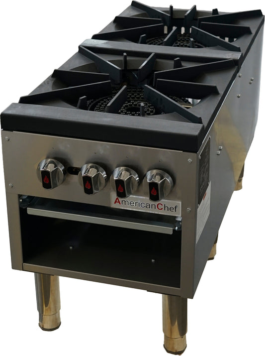 American Chef ACSP-18D - 18" Commercial Natural Gas Stock Pot Range with Propane Conversion Kit