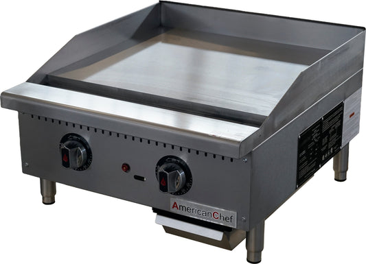American Chef ACTG-24 - 24" Commercial Countertop Thermostatic Natural Gas Griddle