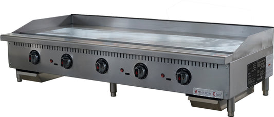 American Chef ACTG-60 - 60" Commercial Countertop Thermostatic Natural Gas Griddle