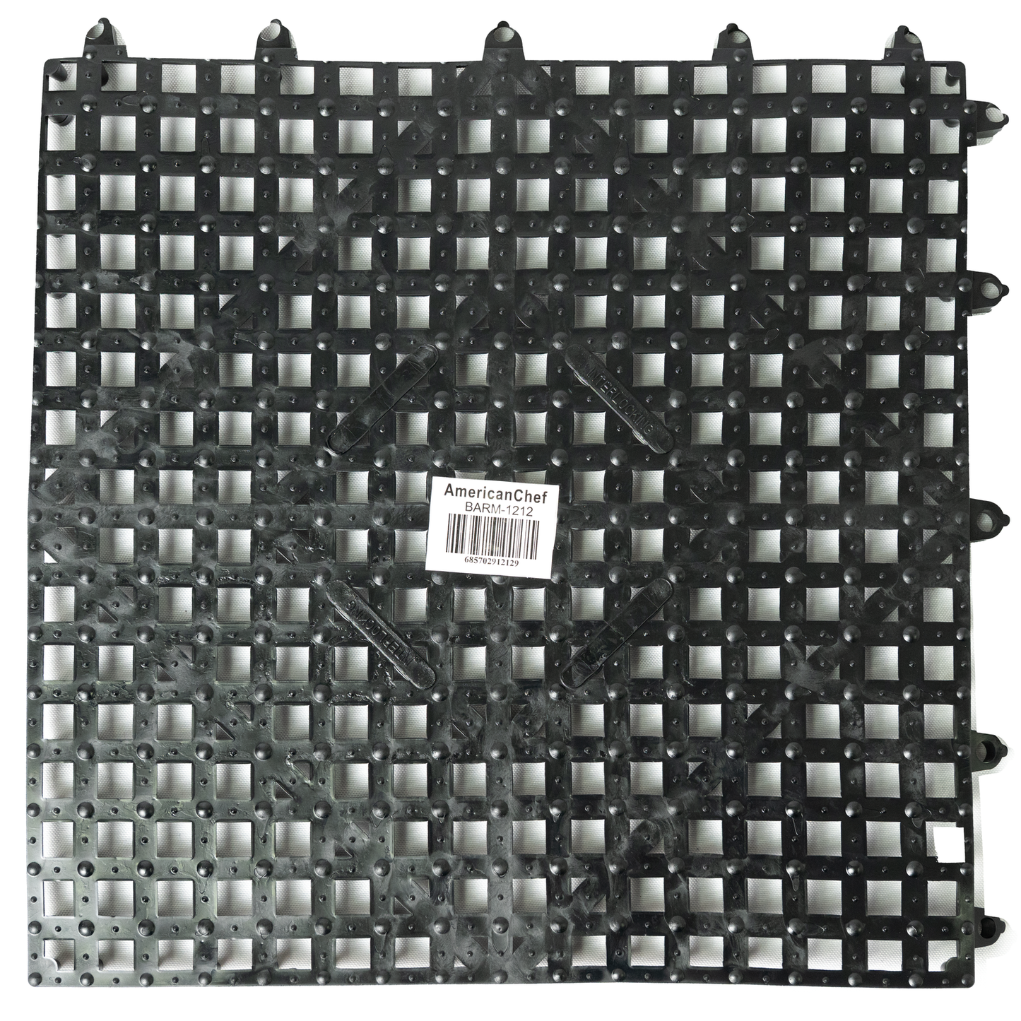 American Chef BARM1212 - Bar Mat, Interlocking, 12" x 12" - Black, Plastic