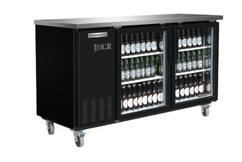 American Chef 69" 2 Door Glass Back Bar Refrigerator BB2-69G