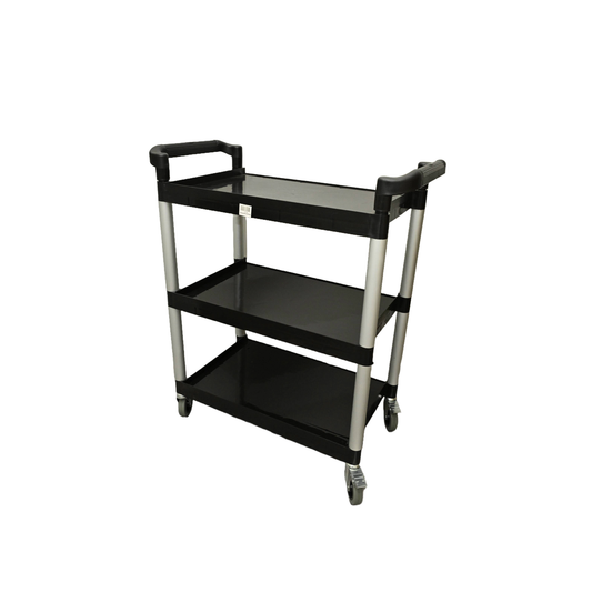 American Chef BC-S - 3-Tier Utility Carts with Brakes - Black, 32L x 16-1/8W x 36-3/4H, Plastic