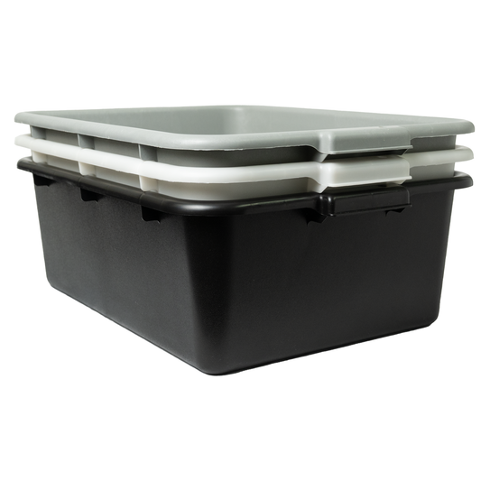 American Chef BUS-5K - Standard Weight Polypropylene Dish Box, 5" Depth - Black, Plastic
