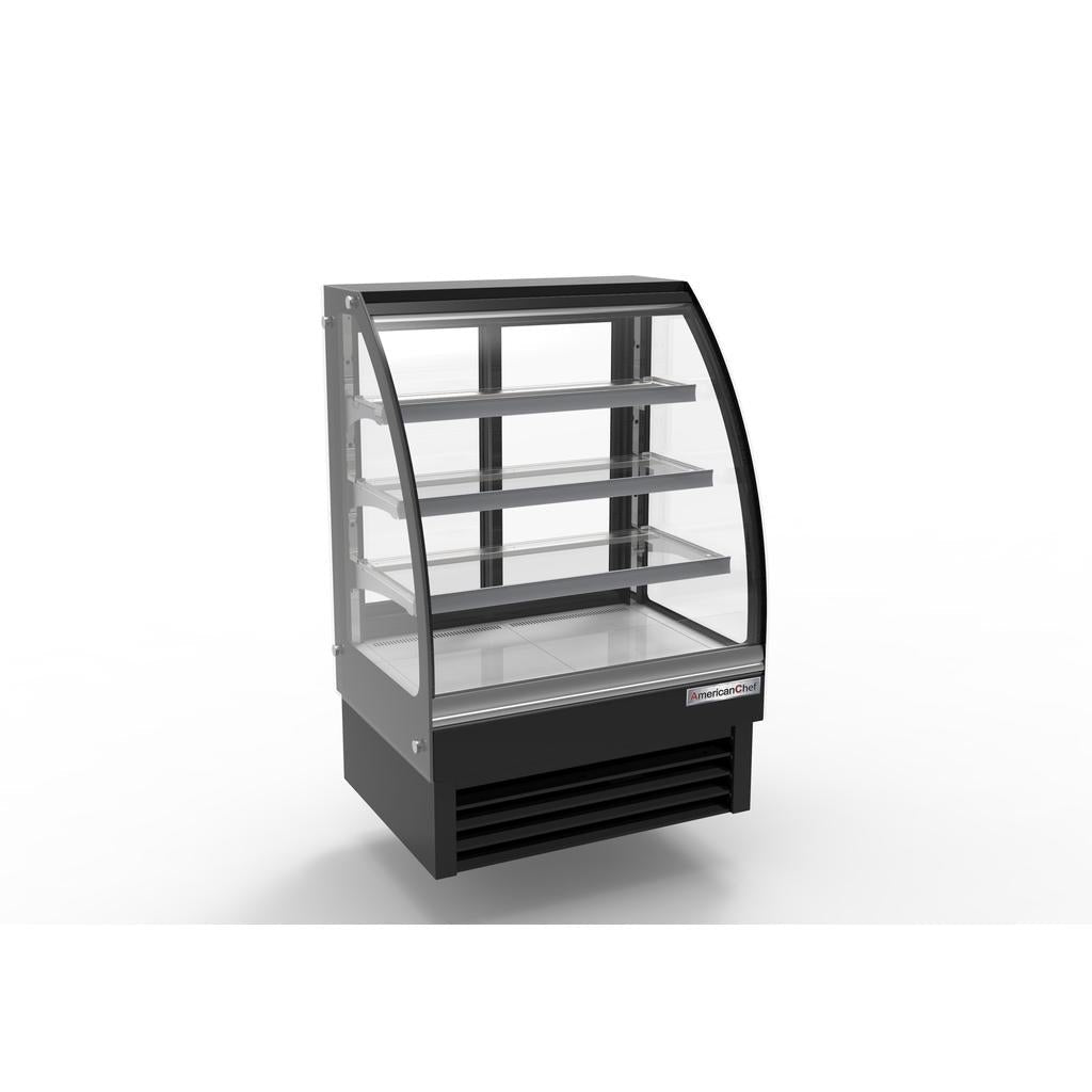 American Chef 35" Curved Glass Floor Refrigerated Display Case DCC35