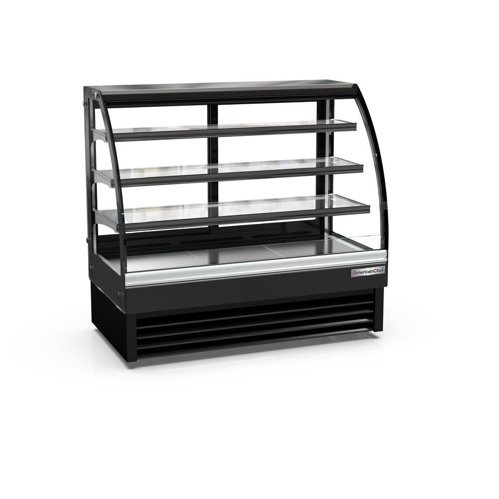 American Chef 48" Curved Glass Floor Refrigerated Display Case DCC48