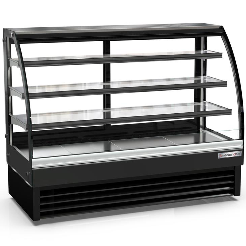 American Chef 60" Curved Glass Floor Refrigerated Display Case DCC60