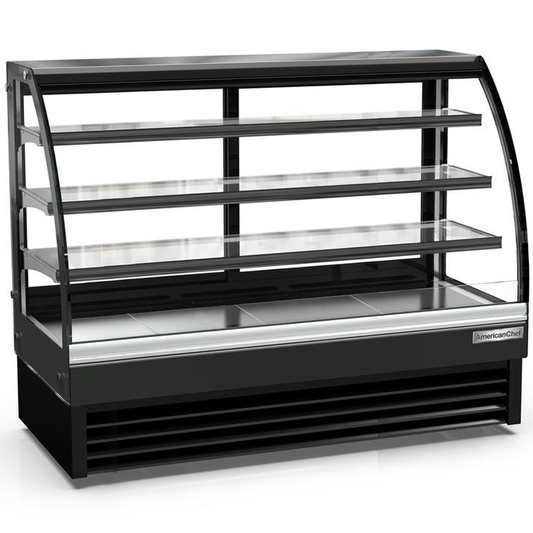 American Chef 60" Curved Glass Floor Refrigerated Display Case DCC60