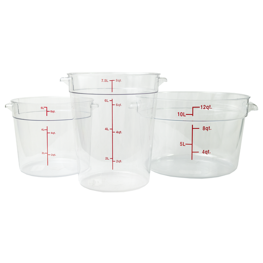 American Chef FSCR-10C - Round Storage Container, Clear Polycarbonate - 12 Quart, Polypropylene