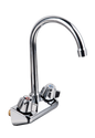 American Chef FW-4-4G Wall-Mounted Faucet – Lead Free, 4" Centers, 3-1/2" Gooseneck Spout