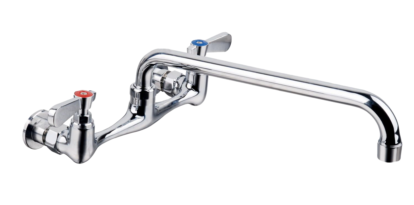 American Chef FW-8-12 Wall-Mounted Faucet – Lead Free, 8" Centers, 12" Swing Spout