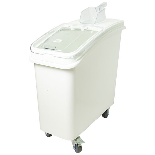 American Chef IBIN-21 - 21 Gallon Ingredient Bin with Brake Casters and Scoop, Plastic