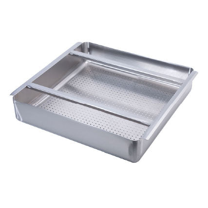 American Chef PPRDB-2424 Perforated Pre-Rinse Drain Basket – 18GA 304 Stainless Steel, 23.5" x 23.5" x 4"