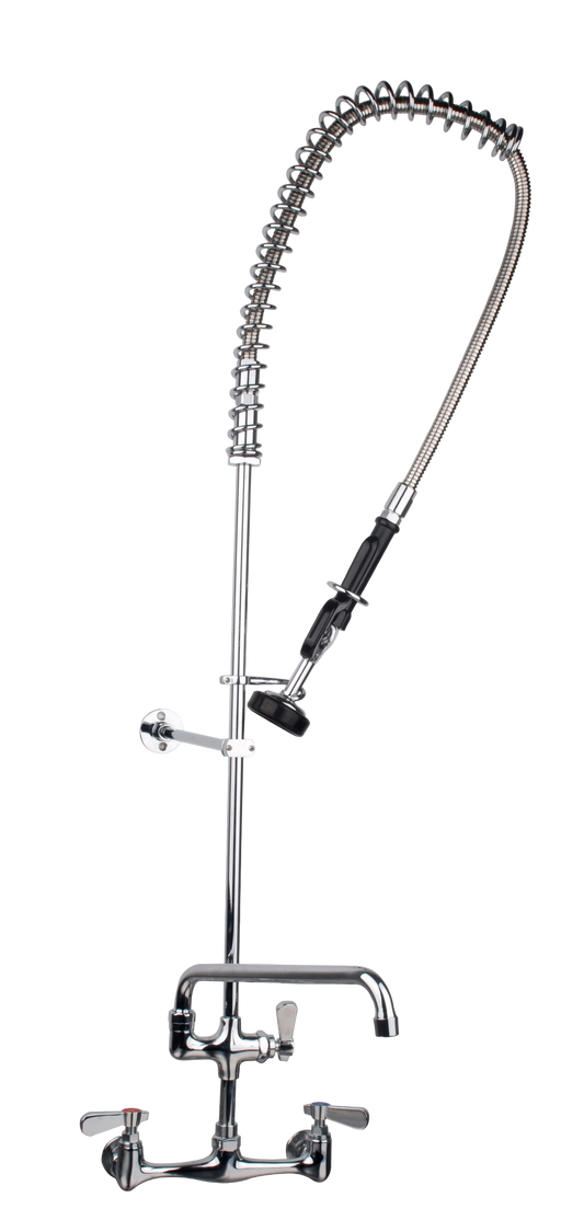 American Chef PRS-W8-AF12 Wall-Mounted Pre-Rinse with 12" Add-On Faucet, 8" Centers, Lead Free