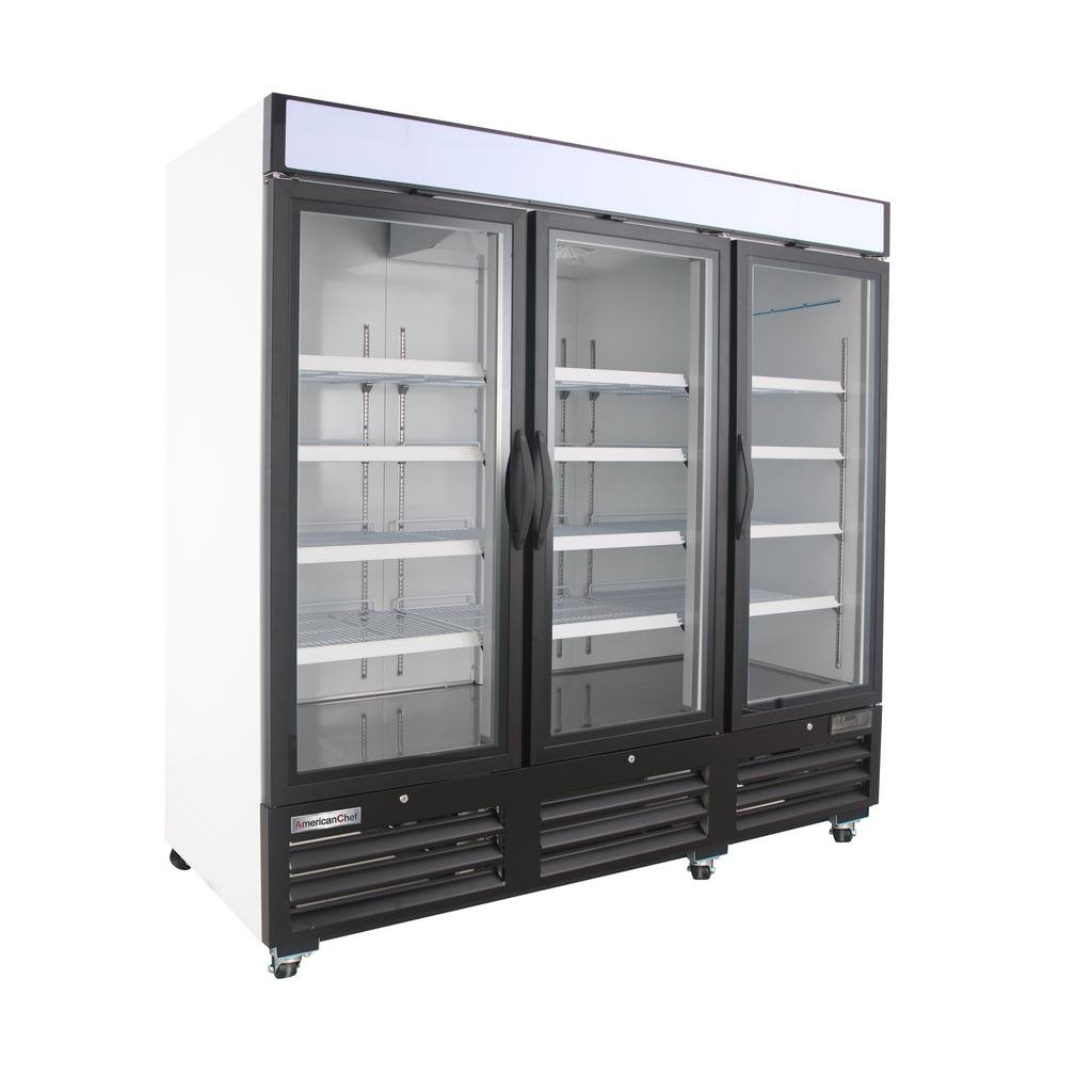American Chef 81" Glass Door Merchandiser Refrigerator R3G-81-WS
