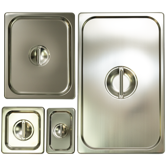 American Chef SPL-6S - 18/8 Stainless Steel Steam Pan Cover, Solid - Sixth (1/6), 18/8 Stainless Steel