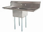 American Chef One Compartment Sink 24"X24"X14" With Left And Right Drainboards SS2424-RL