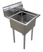 American Chef One Compartment Sink 24"X24"X14" Without Drainboard SS2424-0