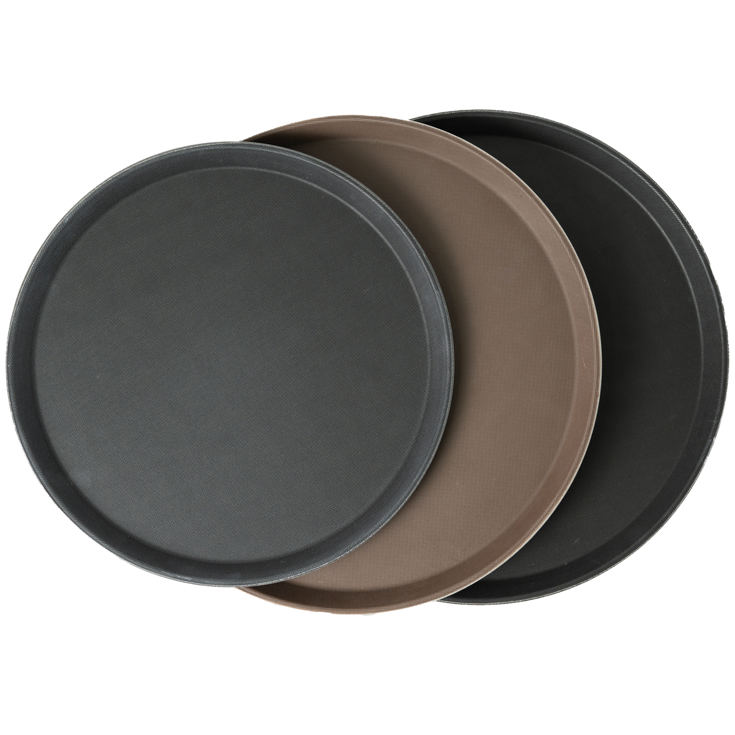 American Chef TNS-14B - Non-Slip Grip 14" Round Rubber-Lined Plastic Tray, Plastic