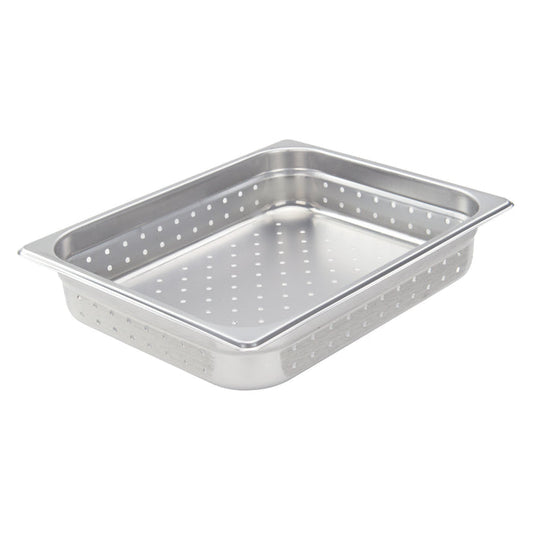 American Chef SP-202PF Steam Table Pan – Half Size, Perforated, 2" Deep, 18/8 Stainless Steel, NSF