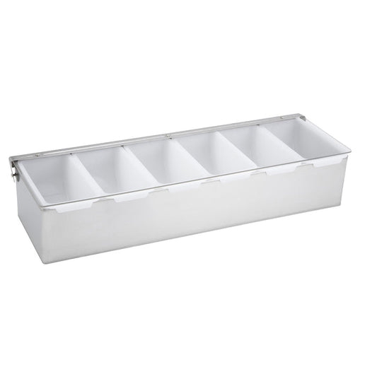 American Chef PCD-6 Condiment Holder – 6 Compartment, Stainless Steel Body